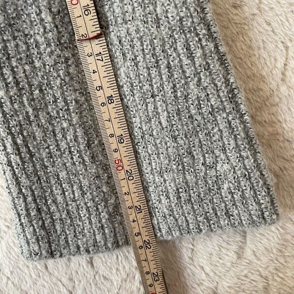 Hinge Open Front Mid Length Bell Sleeve Gray Cardigan Sz XS Front Hidden Pockets - Picture 6 of 10